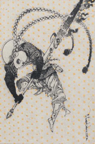 Crows series (24 Drawings – Tableau - Warrior)