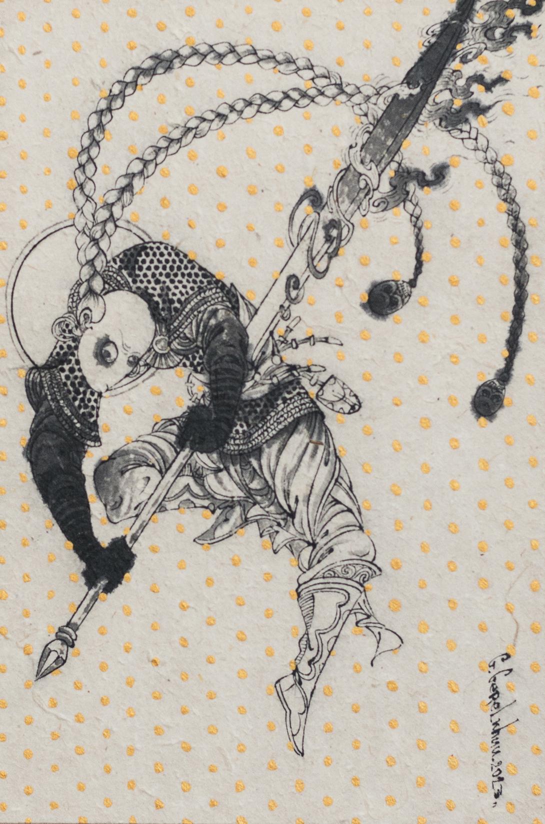 Crows series (24 Drawings – Tableau - Warrior)